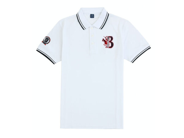 Men's Classic White Polo Shirt with Embroidered Logo
