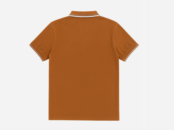 Men's Brown Polo Shirt with Embroidery Detailing - Image 2
