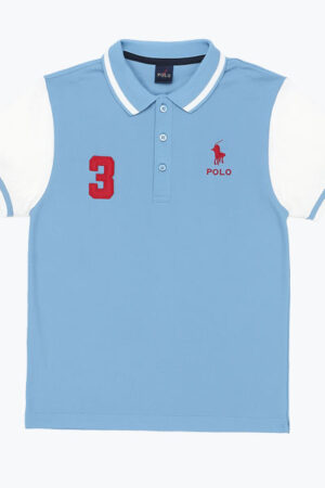 Men’s Classic Polo Shirt – Glacier, White Sleeve
