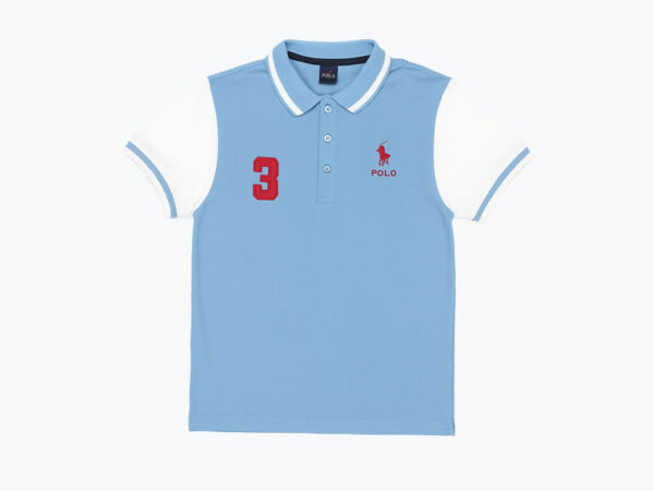 Men’s Classic Polo Shirt – Glacier, White Sleeve