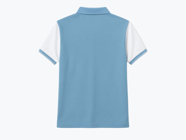 Men’s Classic Polo Shirt – Glacier, White Sleeve - Image 2