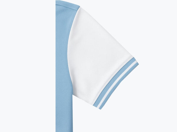 Men’s Classic Polo Shirt – Glacier, White Sleeve - Image 4