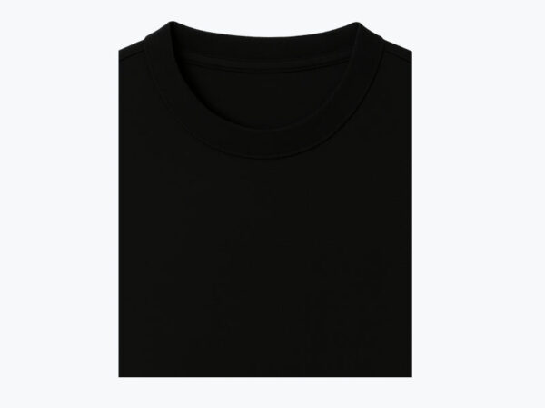 Plain Black Crew Neck T-Shirt – Classic Fit - Image 3