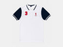 Men's Classic White Polo Shirt with Navy Sleeves
