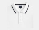 Men's Classic White Polo Shirt with Navy Sleeves