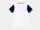 Men's Classic White Polo Shirt with Navy Sleeves